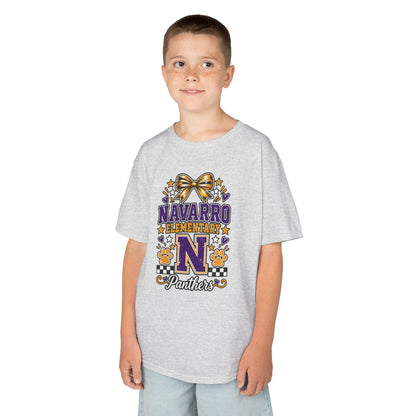 Kids Navarro Elementary Panthers T‑Shirt — Purple & Gold School Spirit Tee