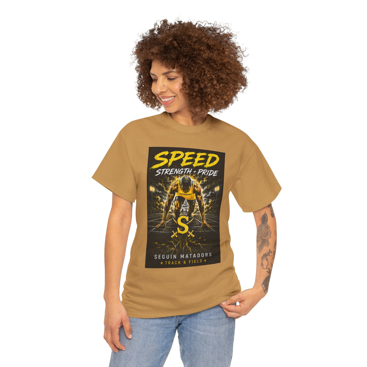 Speed Strength Pride Tee — Seguin Matadors Football Graphic T-Shirt