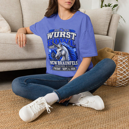 Wurst Bowl T-Shirt — New Braunfels 2026 Unicorn Football Event Tee