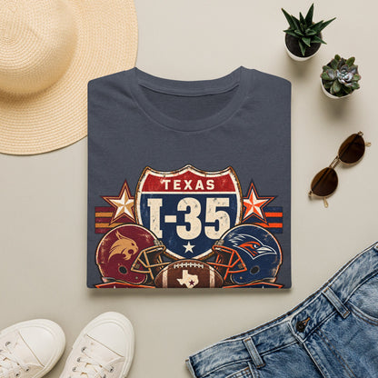 I-35 Texas Showdown Football T-Shirt – Texas State vs UTSA Game Day Tee
