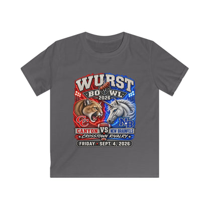 Kids Rivalry Football Tee — Canyon vs New Braunfels ‘Wurst Bowl’ 2026 Game Day Shirt