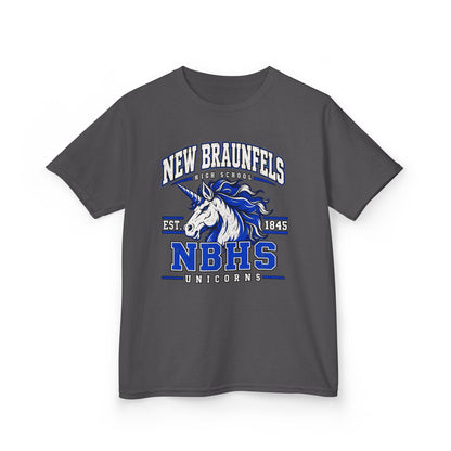 New Braunfels NBHS Unicorn Kids T‑Shirt — School Spirit Tee