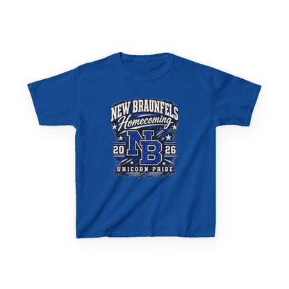 New Braunfels Homecoming 2026 Kids T‑Shirt — NB Unicorn Pride School Spirit Tee