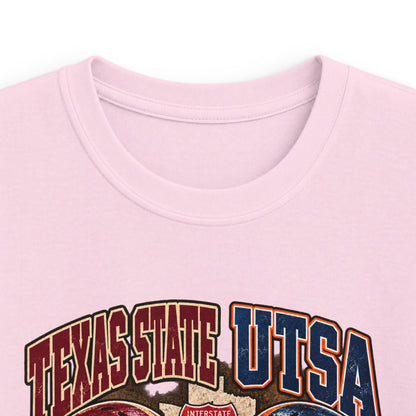 Kids Football Tee – I-35 Showdown Texas State vs UTSA Youth Game Shirt