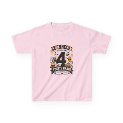 4th Grade Kids T-Shirt – "Koennecke Celebrates 4th Grade" Back-to-School Shirt