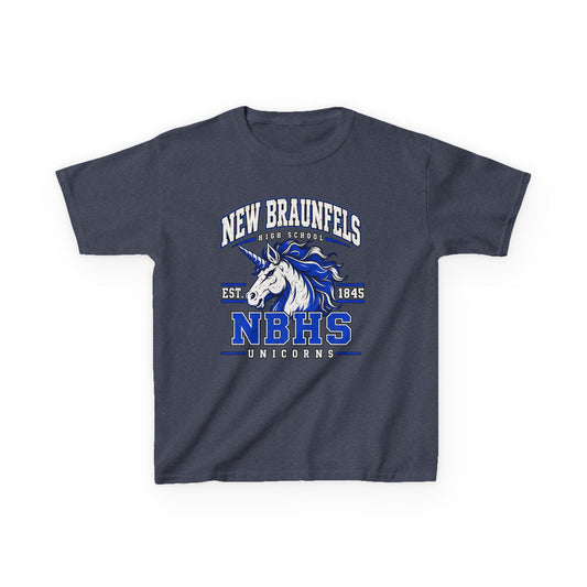 New Braunfels NBHS Unicorn Kids T‑Shirt — School Spirit Tee