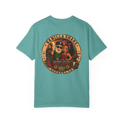 Mr. & Mrs. Shake Logo Unisex Garment-Dyed T-shirt