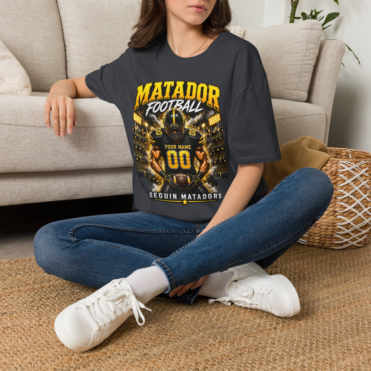 Custom Seguin Matador Football Player Tee | Personalized Name & Jersey Number