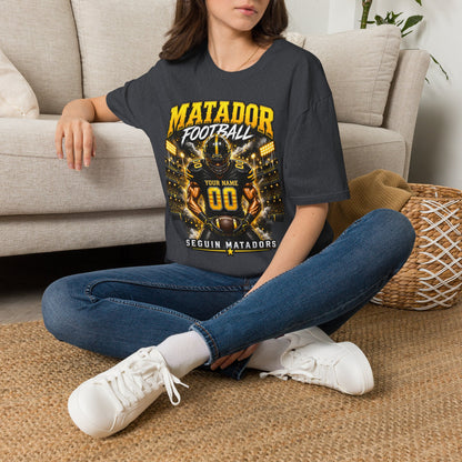 Custom Seguin Matador Football Player Tee | Personalized Name & Jersey Number
