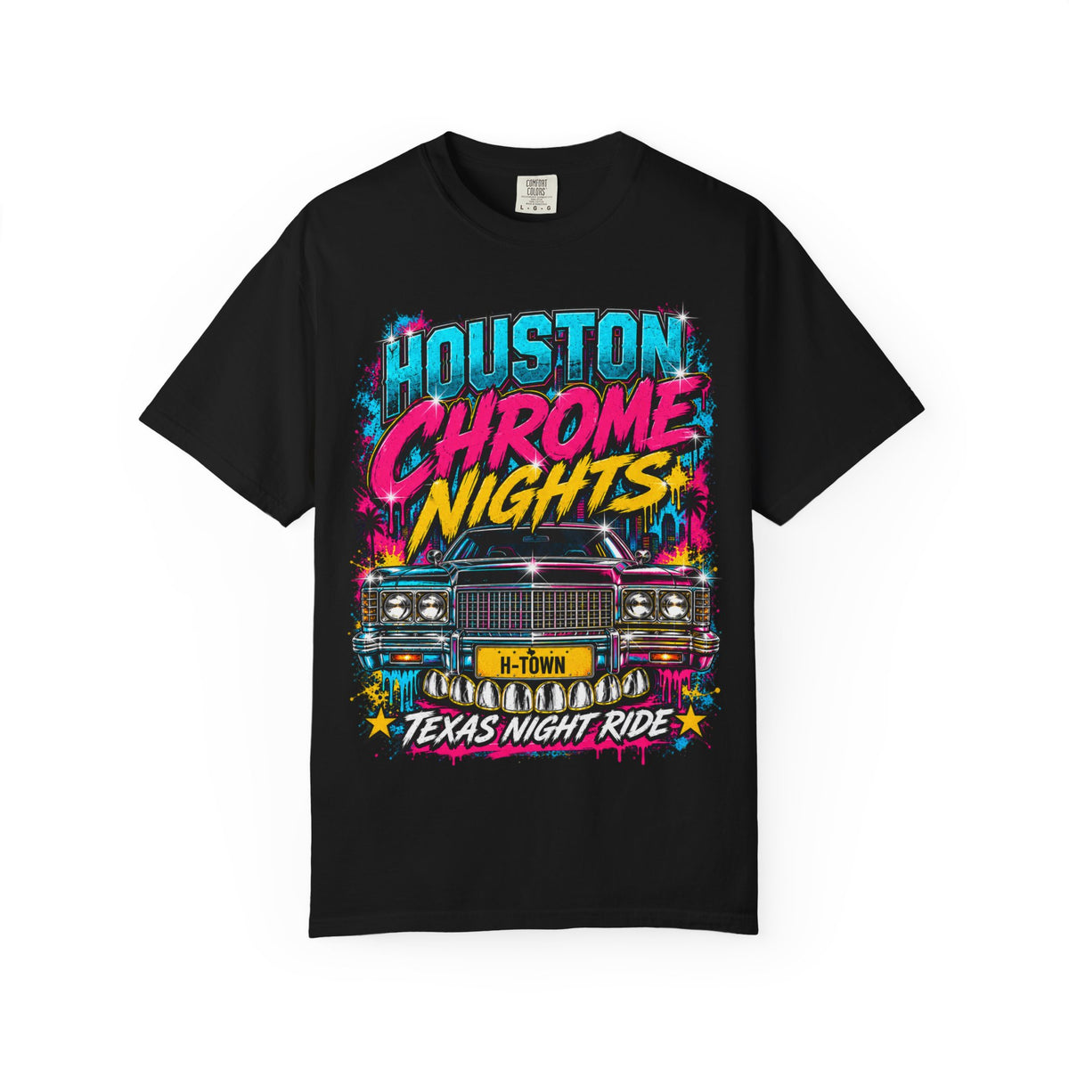 Houston Chrome Nights T-Shirt — Texas Night Ride Classic Car Tee