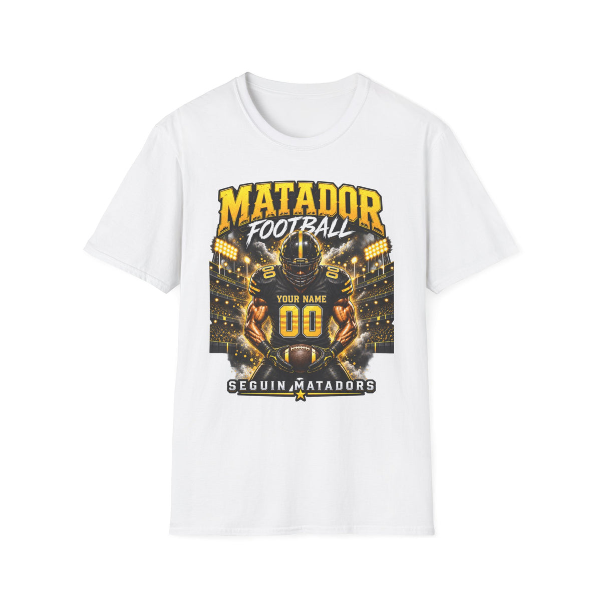 Custom Seguin Matador Football Player Tee | Personalized Name & Jersey Number