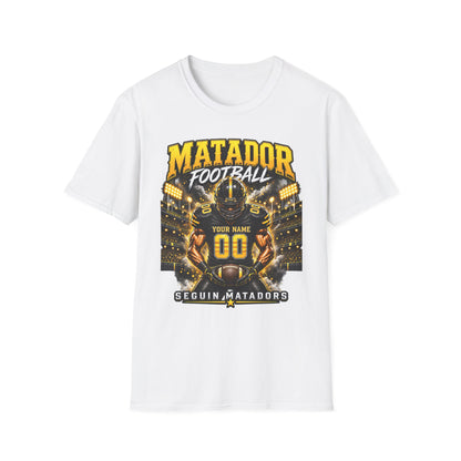 Custom Seguin Matador Football Player Tee | Personalized Name & Jersey Number