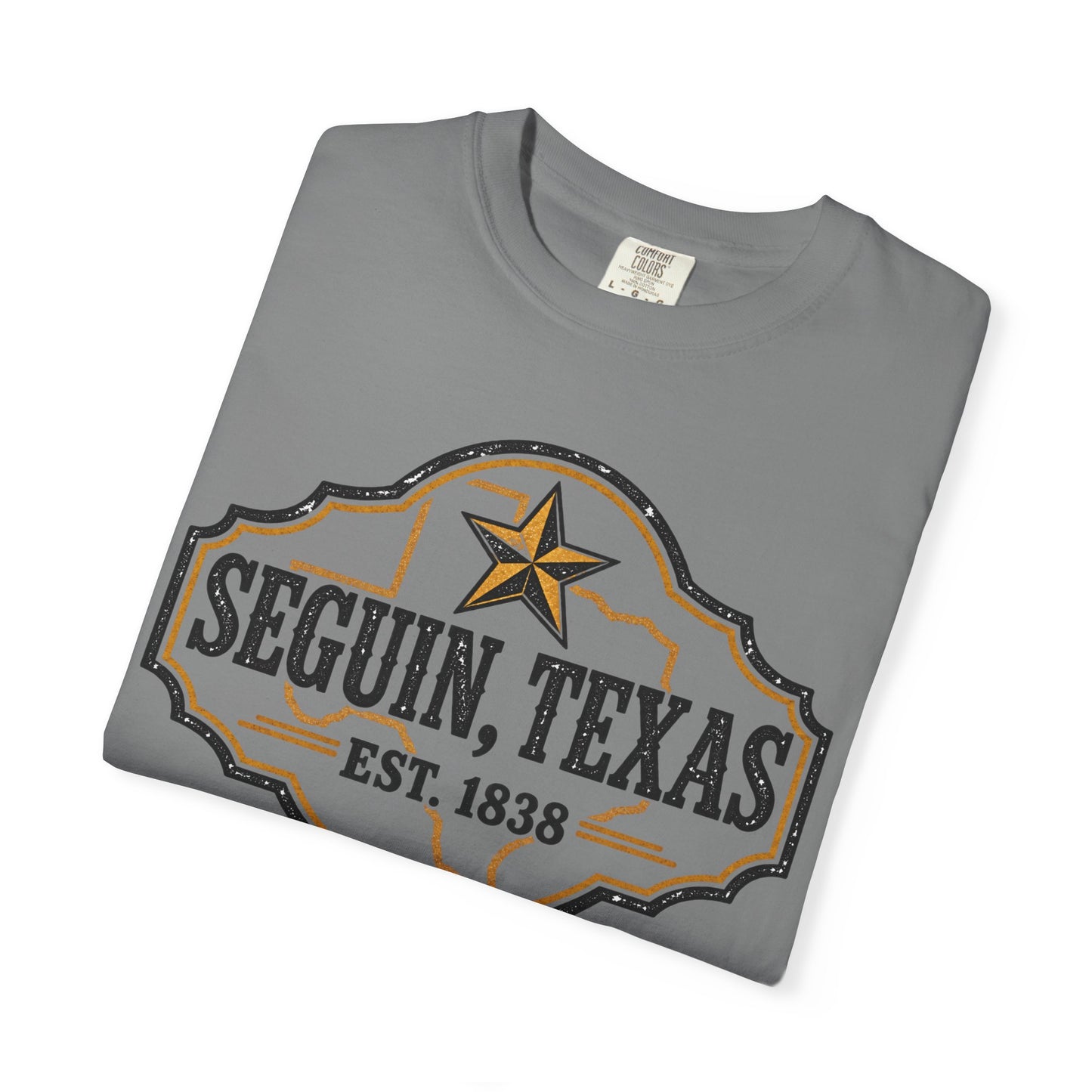 Seguin, Texas Vintage Badge T-Shirt — Est. 1838 Cotton Tee