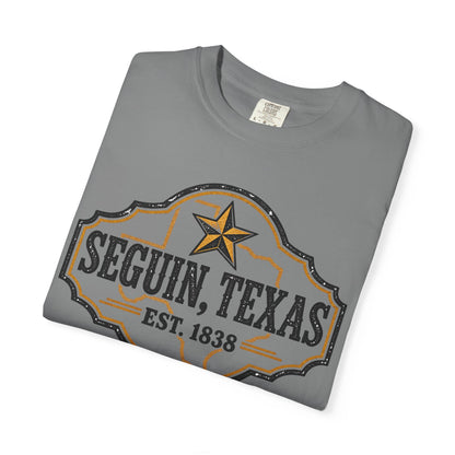 Seguin, Texas Vintage Badge T-Shirt — Est. 1838 Cotton Tee