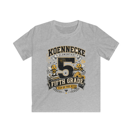 Fifth Grade Kids Tee - 'Koennecke Elementary Top of the Hive' School Spirit Shirt