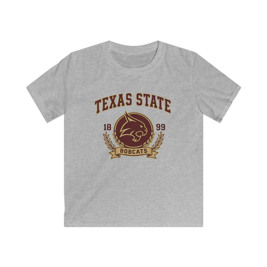 Texas State Bobcats Kids T-Shirt — Retro 1899 College Mascot Tee