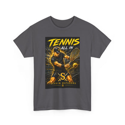 Tennis All In Graphic Tee — Vintage Tennis Player Poster Shirt