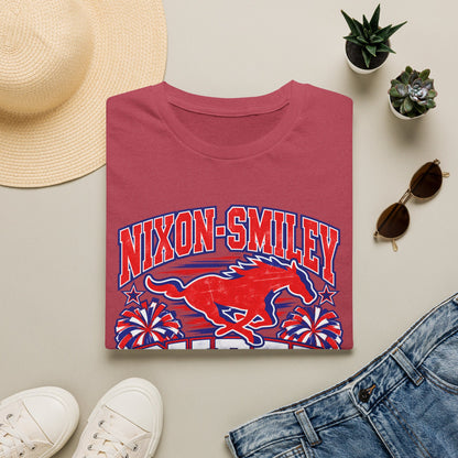 Nixon-Smiley Mustangs Cheer Dad T-Shirt — School Spirit Fan Tee