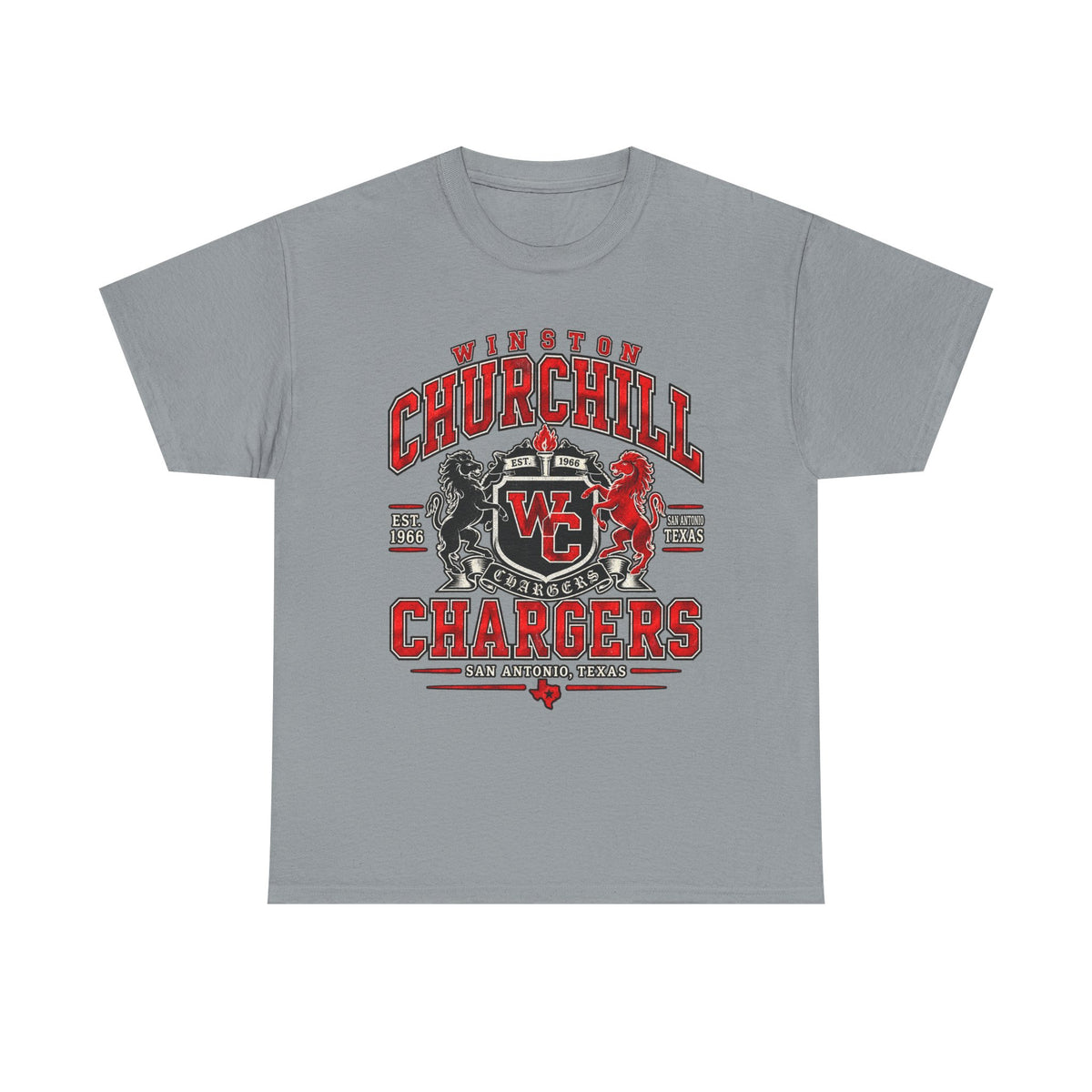 Churchill Chargers School Spirit T-Shirt — WC Logo & Mascot Tee