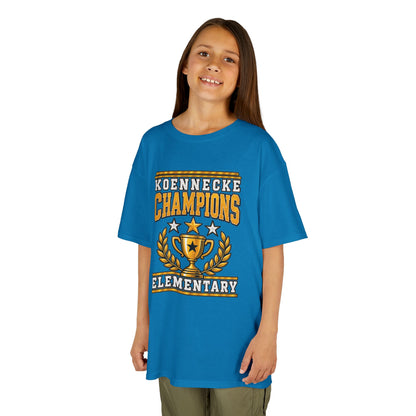 Koennecke Champions Elementary Kids T-Shirt — School Spirit Trophy Design