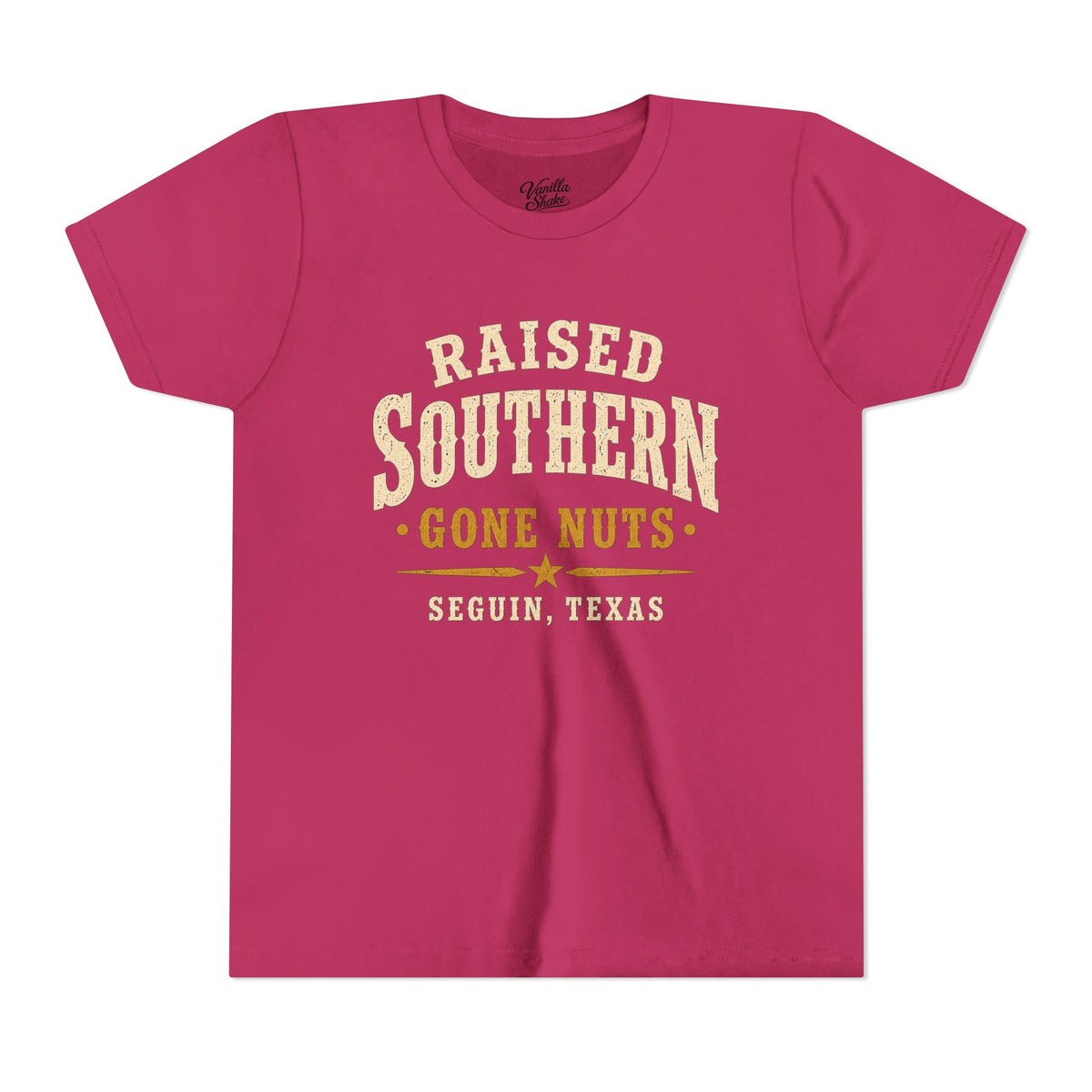 Youth Tee — "Raised Southern, Lone Star" Seguin, Texas Kids Shirt