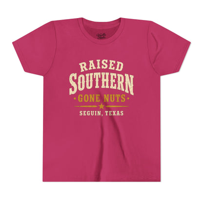Youth Tee — "Raised Southern, Lone Star" Seguin, Texas Kids Shirt