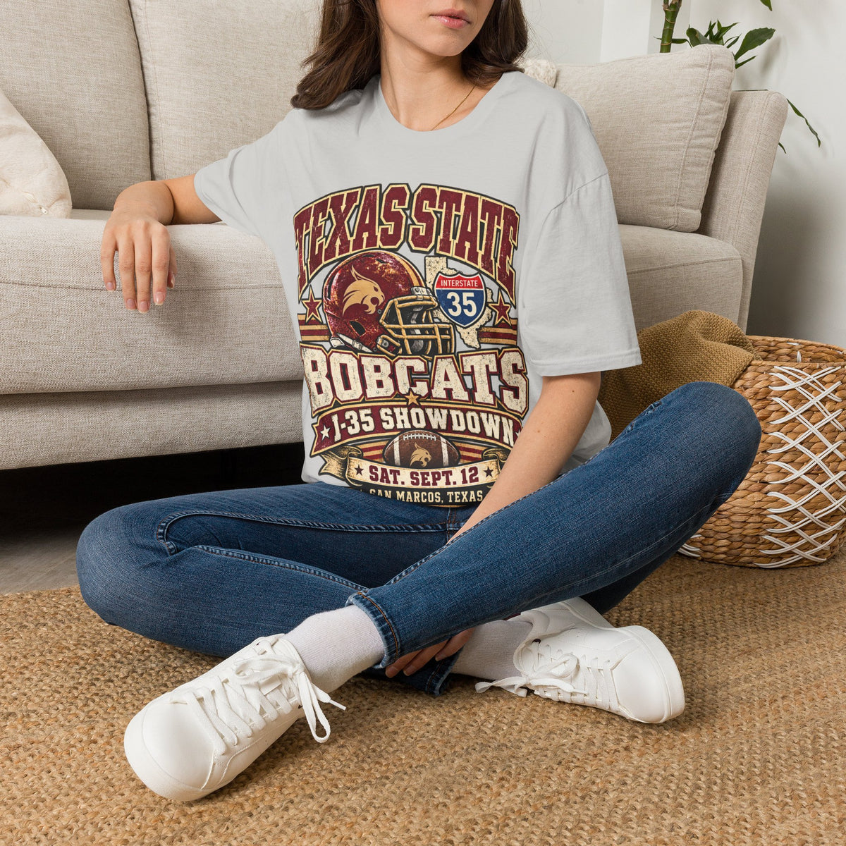Texas State Bobcats Football T‑Shirt – I‑35 Showdown Game Day Tee