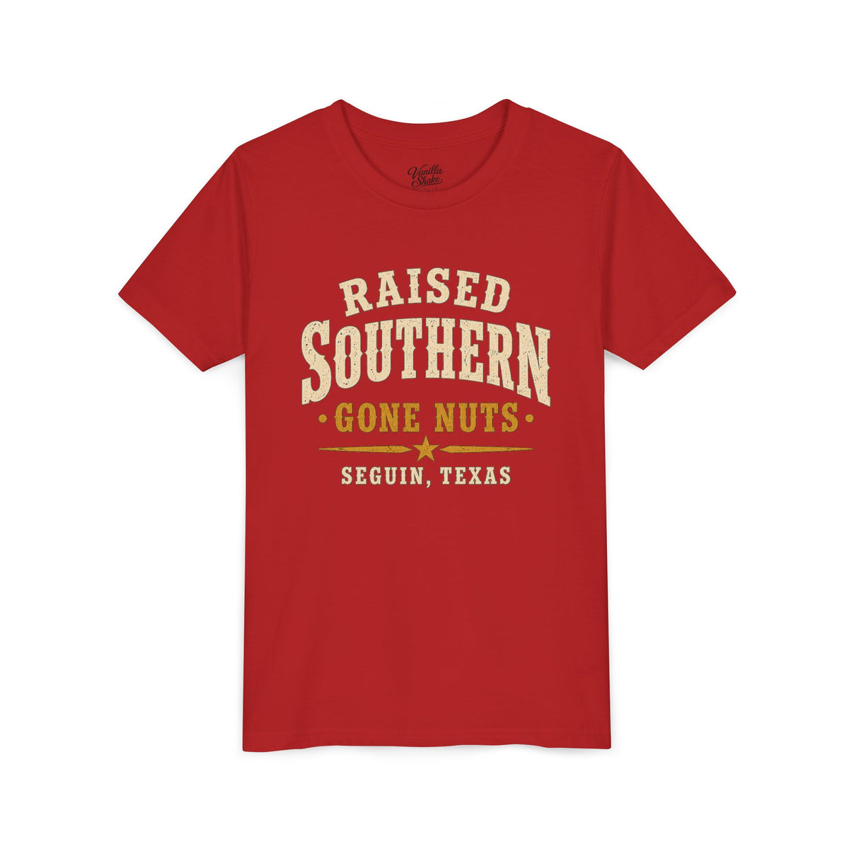 Youth Tee — "Raised Southern, Lone Star" Seguin, Texas Kids Shirt