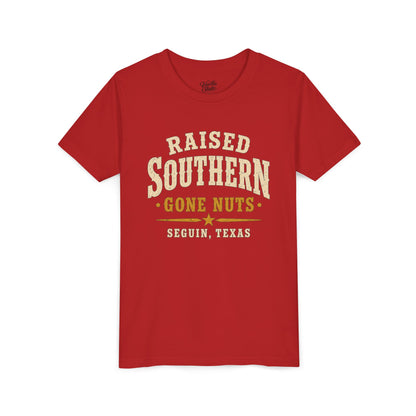 Youth Tee — "Raised Southern, Lone Star" Seguin, Texas Kids Shirt