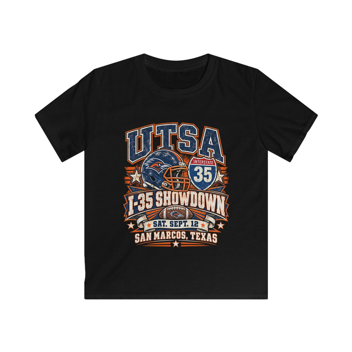UTSA I‑35 Showdown Kids T‑Shirt — San Marcos Football Game Tee