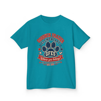 Kids Tee — Goodwin Frazier Elementary GFES Paw Print School Spirit Shirt