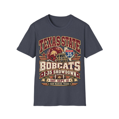 Texas State Bobcats Football T‑Shirt – I‑35 Showdown Game Day Tee