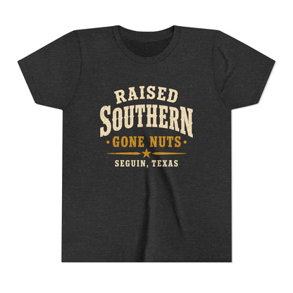 Youth Tee — "Raised Southern, Lone Star" Seguin, Texas Kids Shirt