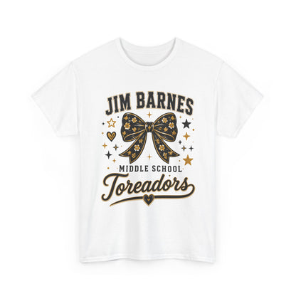 T-Shirt — Jim Barnes Middle School Toreadors Cheer Bow Design