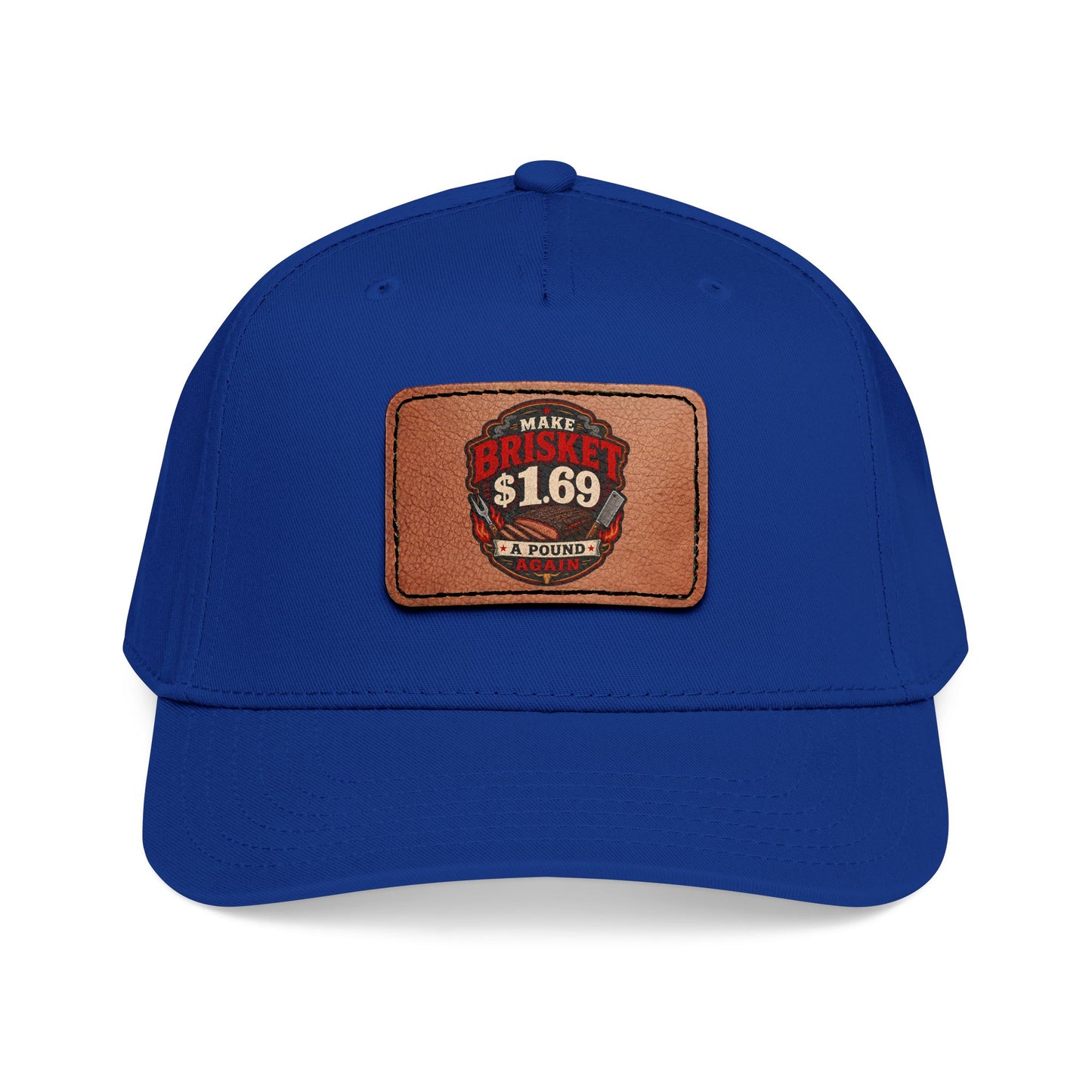 VSA Brisket Mid Profile Baseball Cap with Leather Patch (Rectangle)