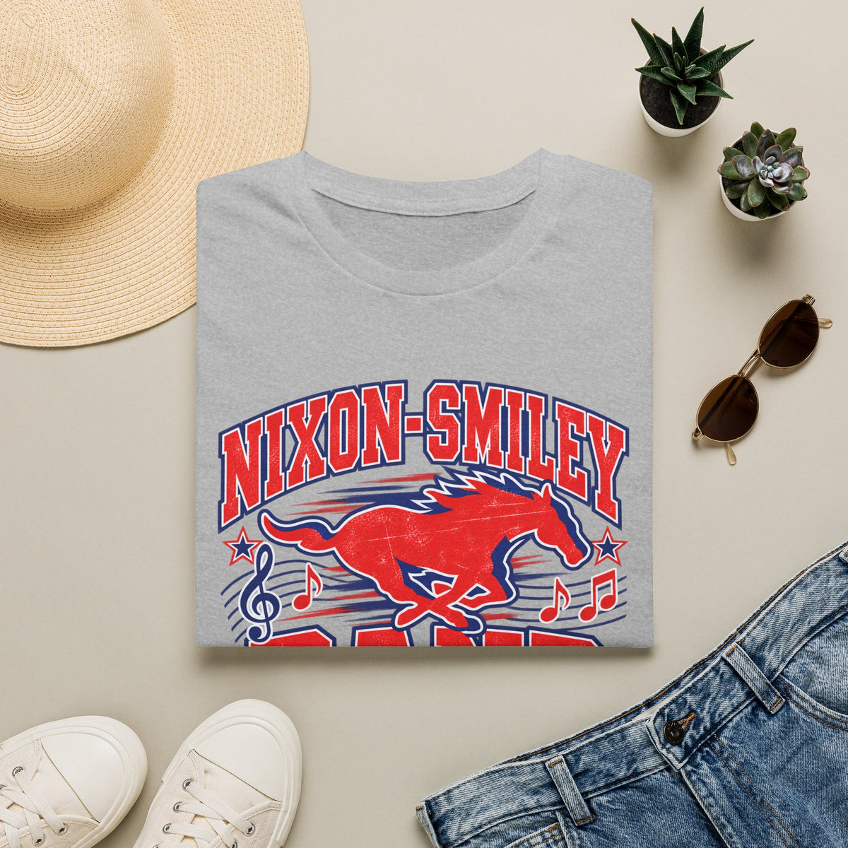 Mustangs Band Mom T-Shirt — Nixon-Smiley Band Support Tee