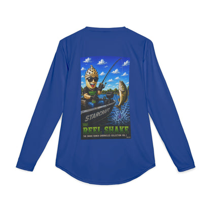Reel Shake Dark Blue Men's UV Protection Long Sleeve Moisture Wicking Shirt-Sublimation.