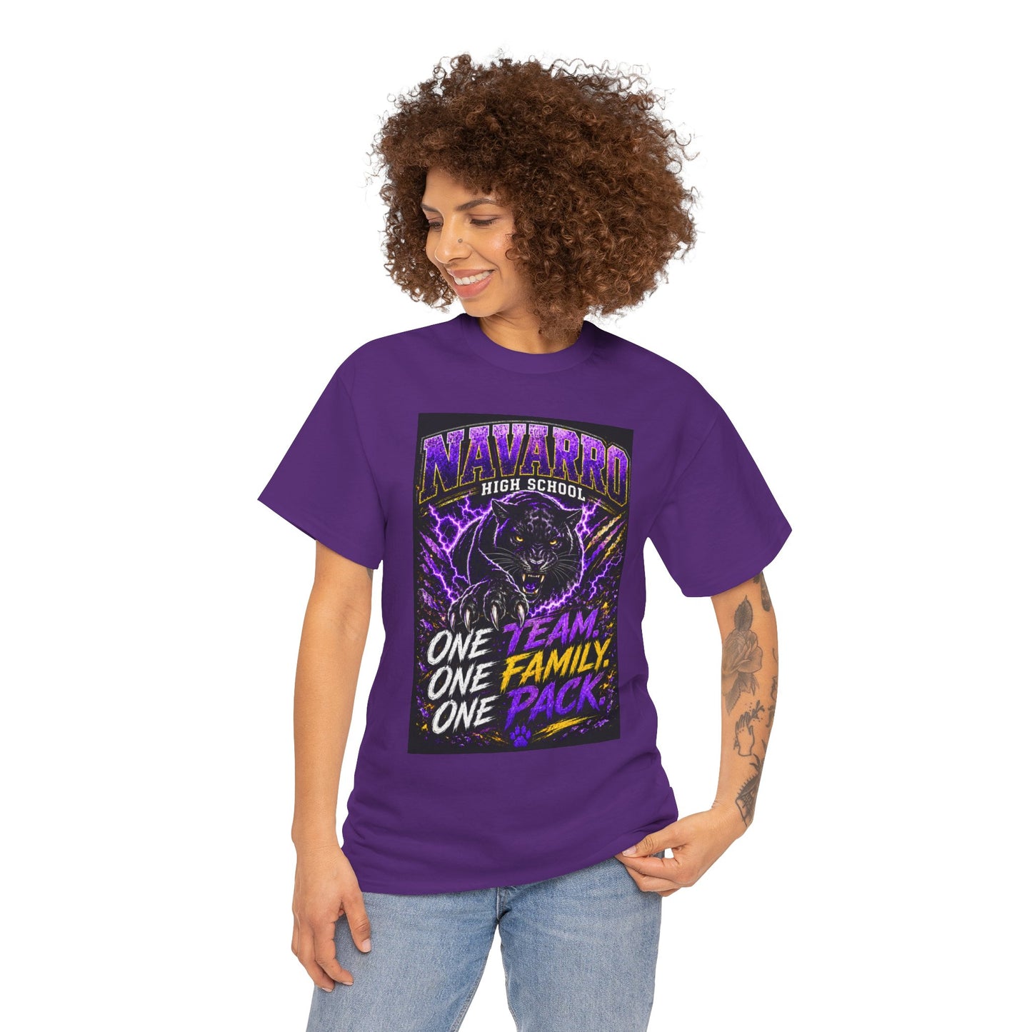 Navarro High School Panther T-Shirt — "One Team. One Family. One Pack." — School Spirit Tee