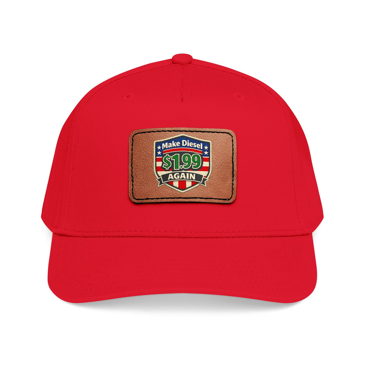 Diesel Mid Profile Baseball Cap with Leather Patch (Rectangle)