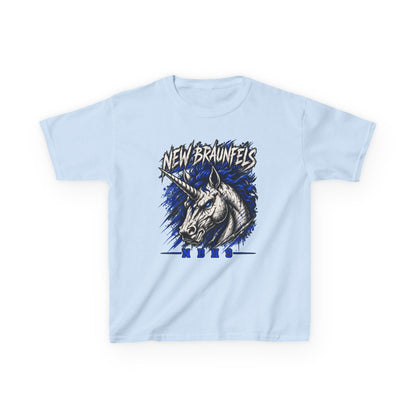 New Braunfels Unicorn Kids T‑Shirt — Blue Graphic Tee for Children