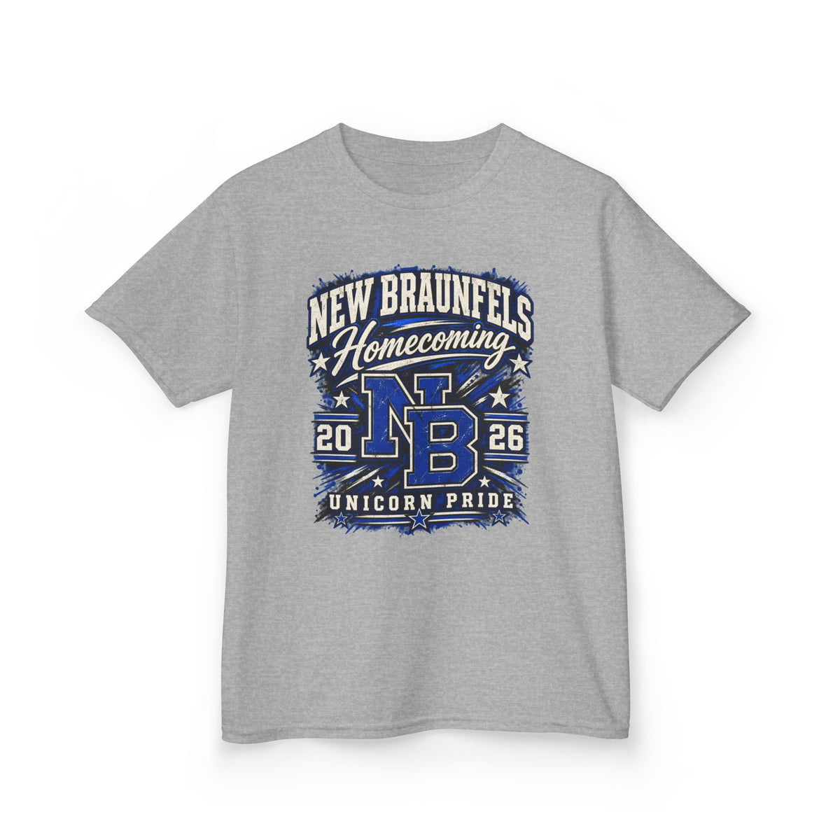 New Braunfels Homecoming 2026 Kids T‑Shirt — NB Unicorn Pride School Spirit Tee