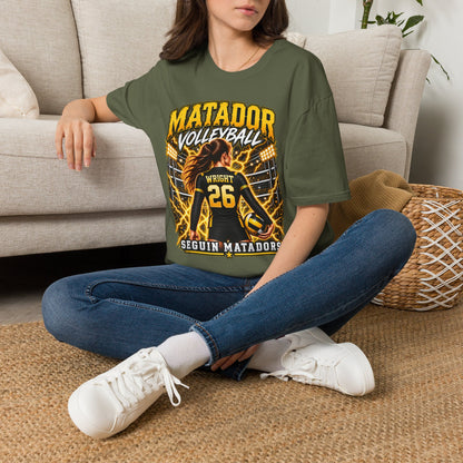 Custom Seguin Matador Volleyball Player Tee | Personalized Name & Jersey Number