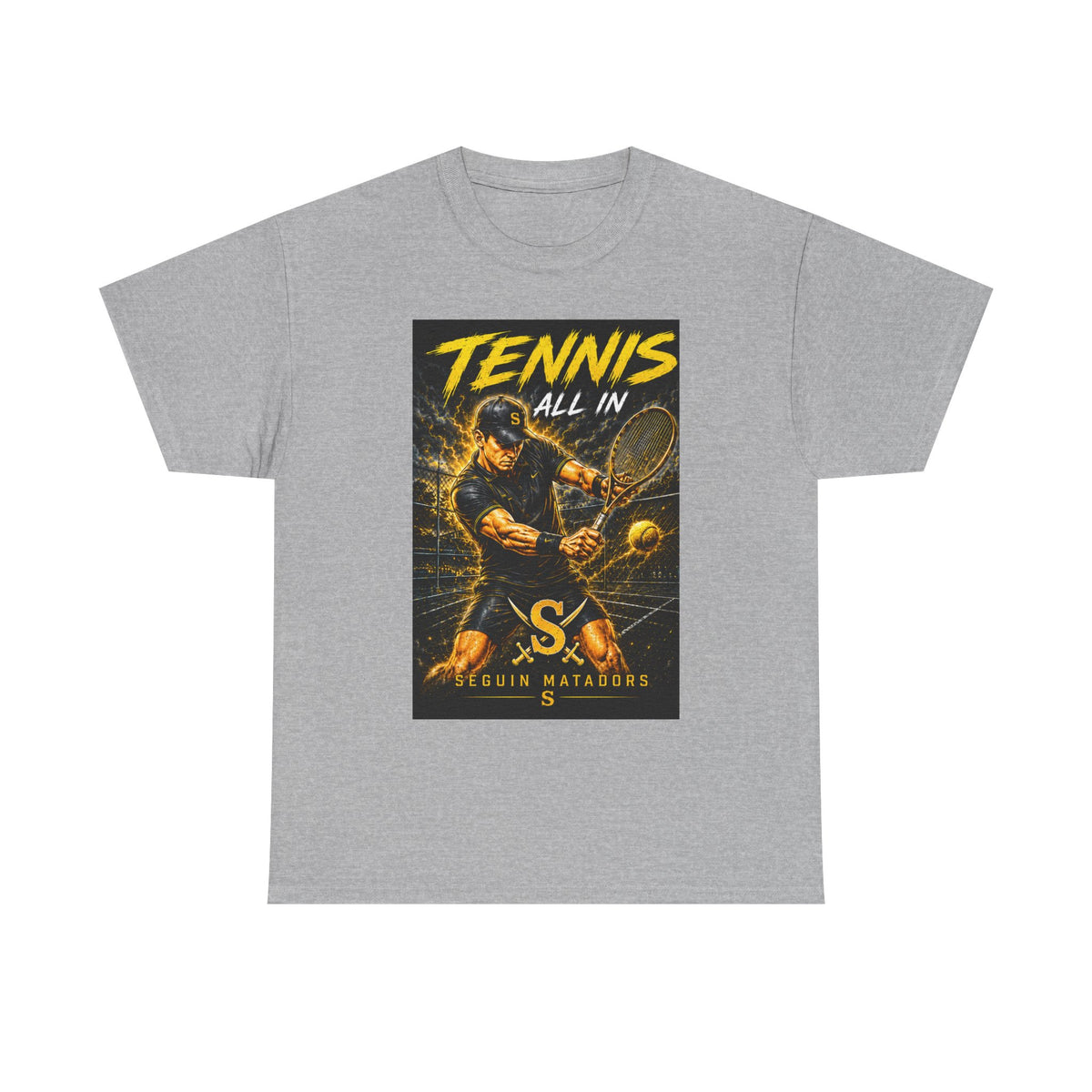 Tennis All In Graphic Tee — Vintage Tennis Player Poster Shirt