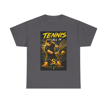 Tennis All In Graphic Tee — Vintage Tennis Player Poster Shirt
