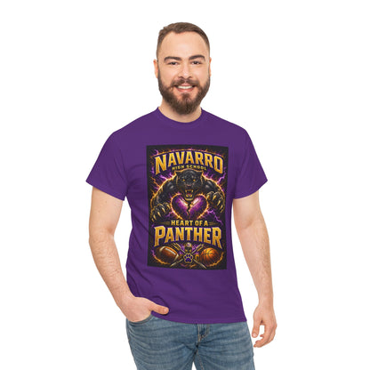 Panther Football Tee — "Navarro Heart of a Panther" High School Mascot Shirt