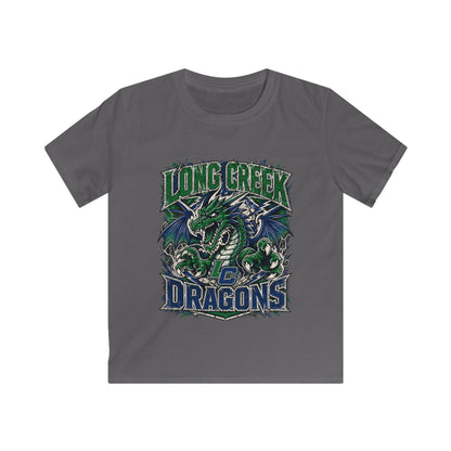 Long Creek Dragons Kids Tee — Green Fierce Dragon School Spirit Shirt