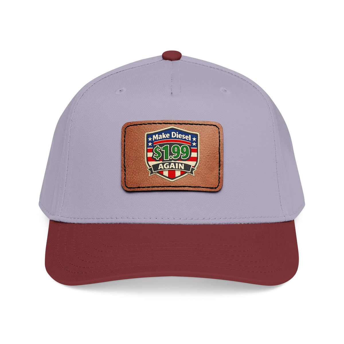 Diesel Mid Profile Baseball Cap with Leather Patch (Rectangle)
