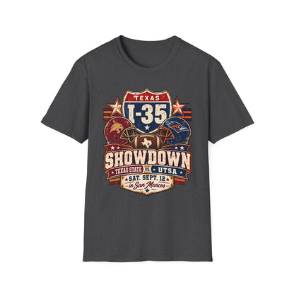 I-35 Texas Showdown Football T-Shirt – Texas State vs UTSA Game Day Tee