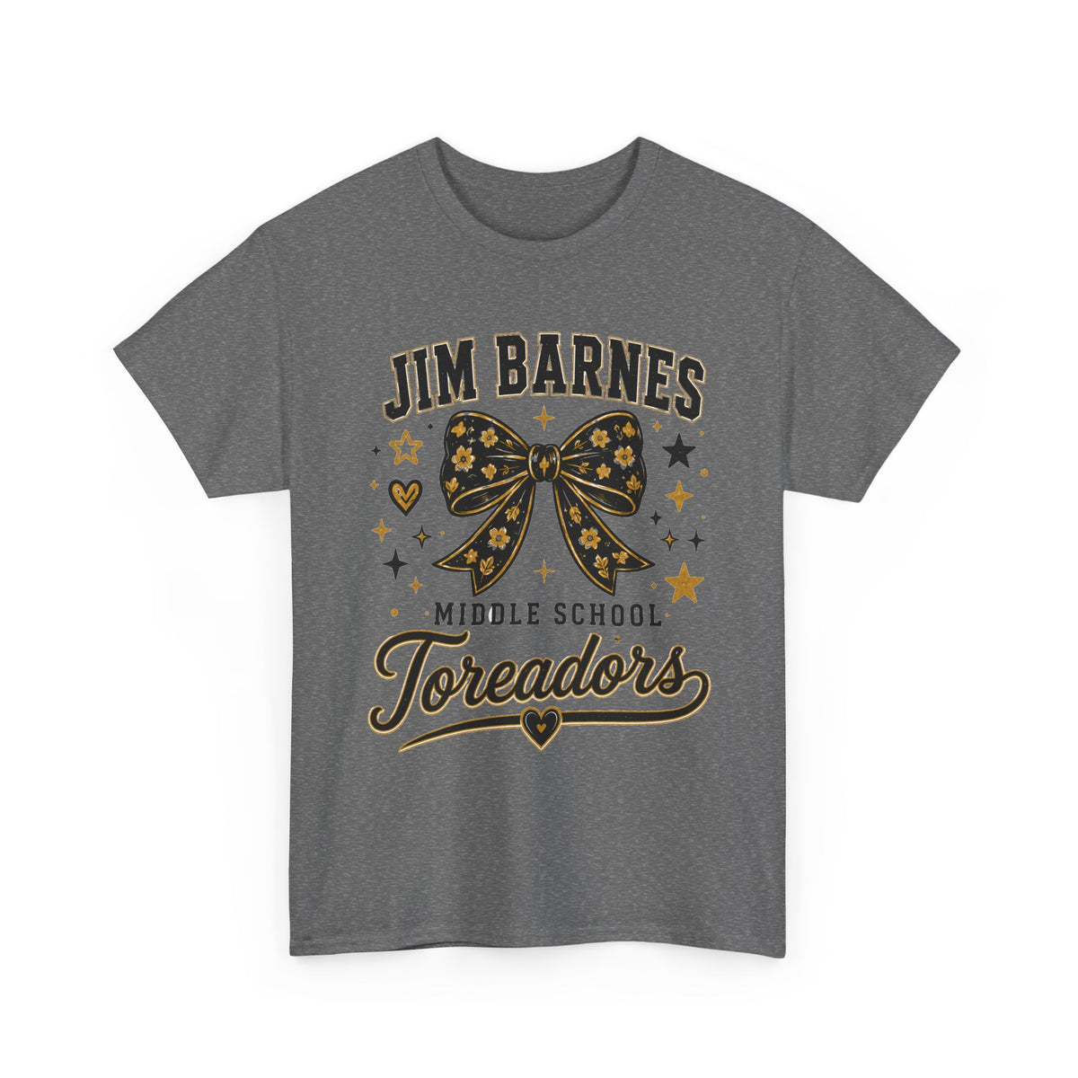 T-Shirt — Jim Barnes Middle School Toreadors Cheer Bow Design