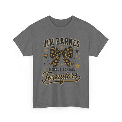 T-Shirt — Jim Barnes Middle School Toreadors Cheer Bow Design